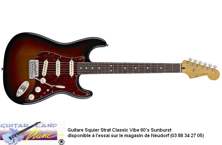 Guitare Squier Strat Classic Vibe 60's Sunburst